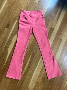 DG2 Diane Gilman coral stretch jeans bootcut flare XS 4